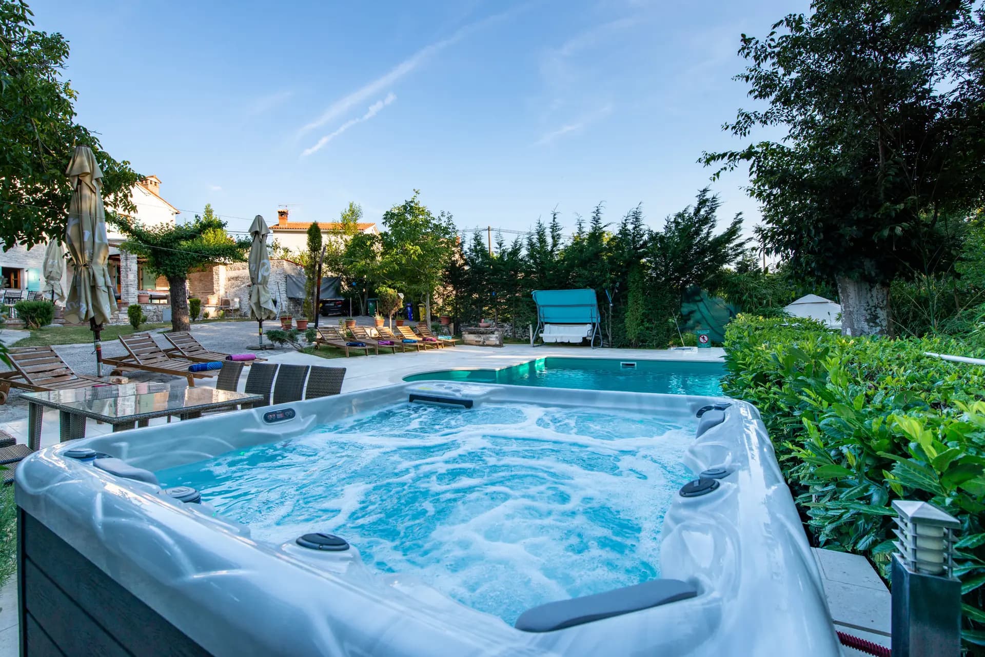 Villa Bergi jacuzzi and wellness area in Žminj